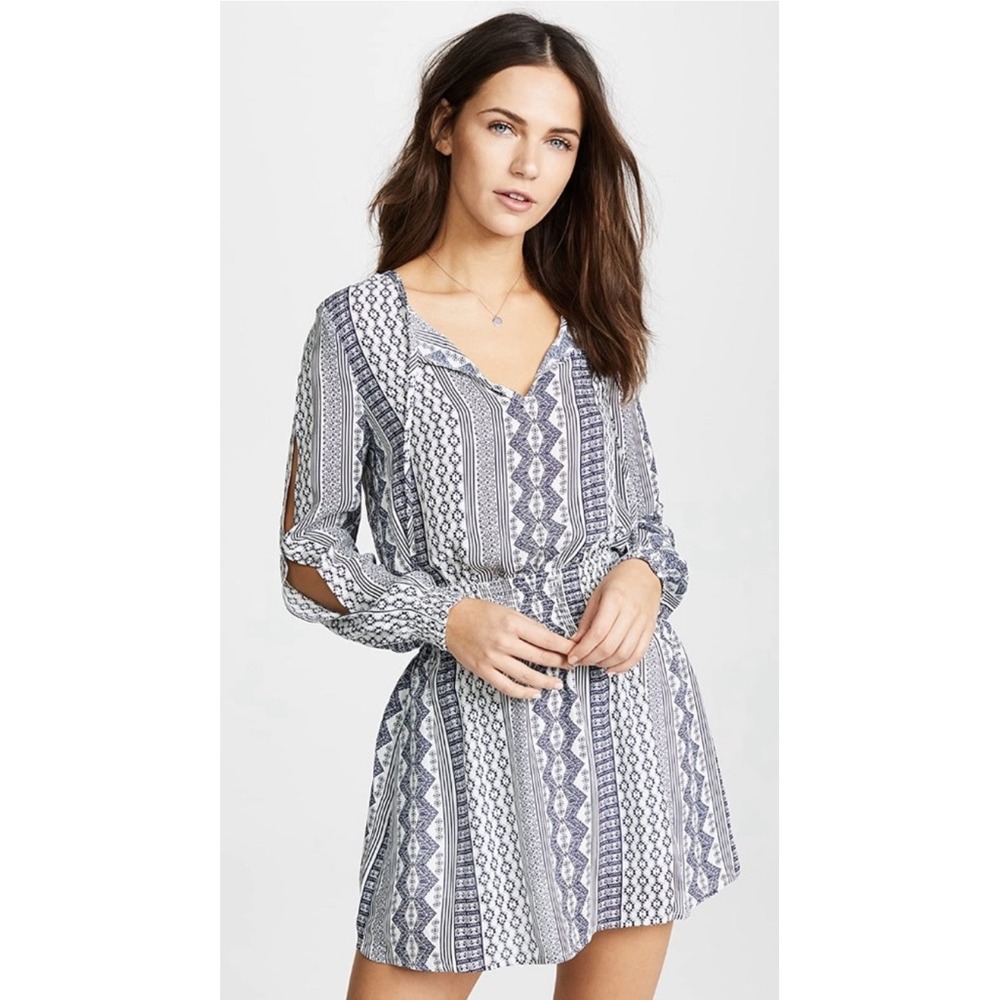 Jack by BB Dakota S Short Blue and White‎ Mini Dress